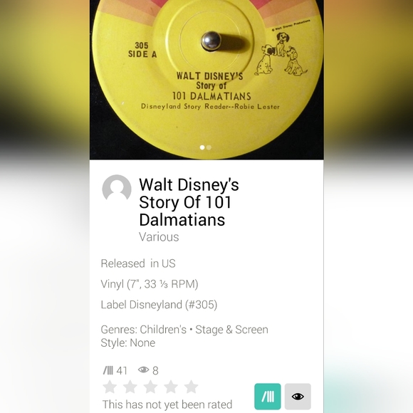 Disney's 101 Dalmatians 45 Vinyl Album - No Cover - Picture 9 of 9